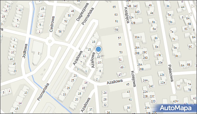 Dąbrówka, Azaliowa, 12, mapa Dąbrówka