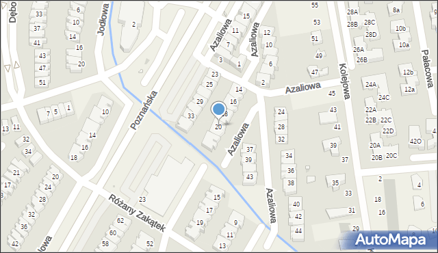 Dąbrówka, Azaliowa, 20, mapa Dąbrówka