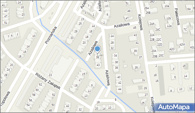 Dąbrówka, Azaliowa, 39, mapa Dąbrówka