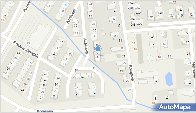 Dąbrówka, Azaliowa, 44, mapa Dąbrówka