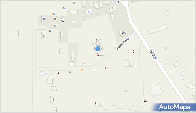 Dębina, Azaliowa, 7, mapa Dębina