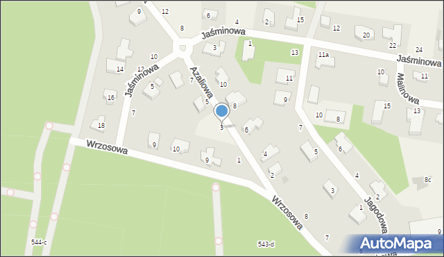 Dolaszewo, Azaliowa, 3, mapa Dolaszewo