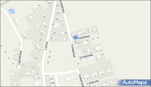 Dopiewiec, Azaliowa, 2, mapa Dopiewiec