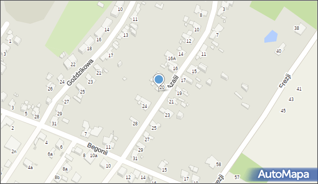 Gliwice, Azalii, 22, mapa Gliwic