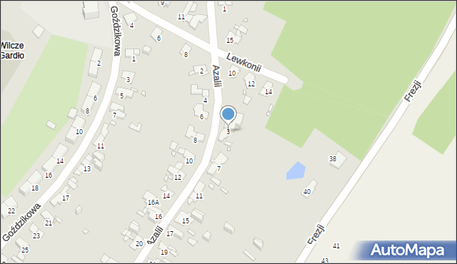 Gliwice, Azalii, 3, mapa Gliwic