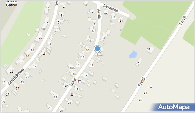 Gliwice, Azalii, 9, mapa Gliwic