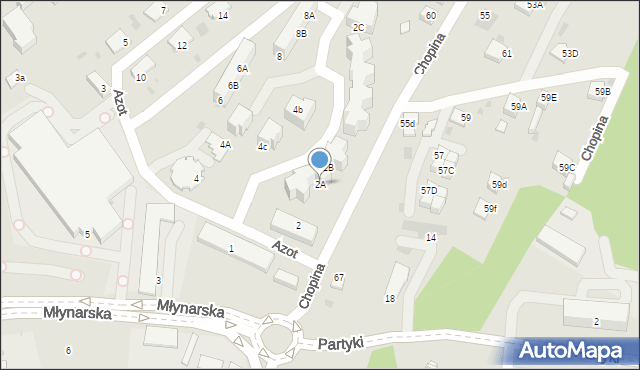 Jaworzno, Azot, 2A, mapa Jaworzno