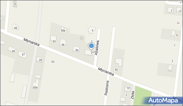 Konarzyce, Azaliowa, 1, mapa Konarzyce