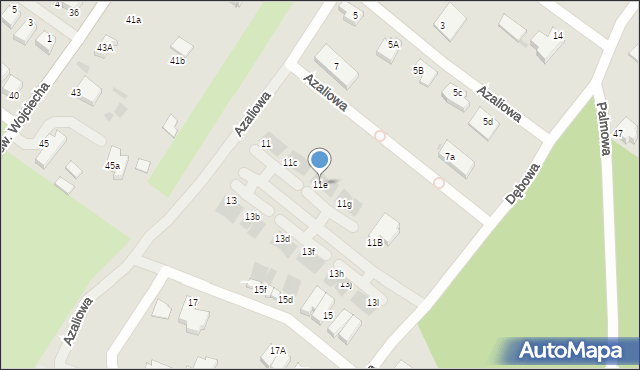 Koszalin, Azaliowa, 11e, mapa Koszalina