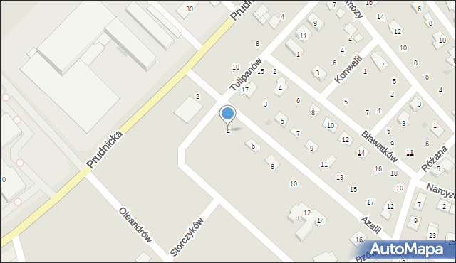 Krapkowice, Azalii, 4, mapa Krapkowice