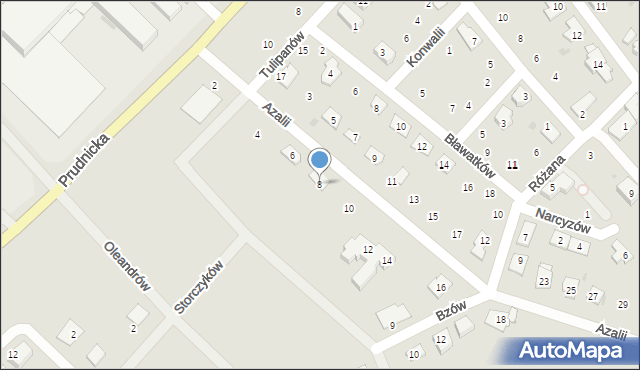 Krapkowice, Azalii, 8, mapa Krapkowice