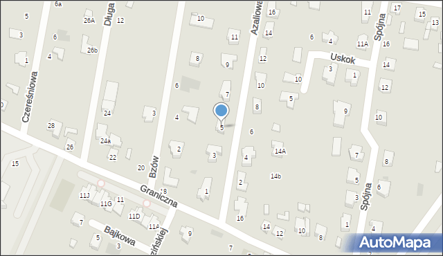 Kutno, Azaliowa, 5, mapa Kutno