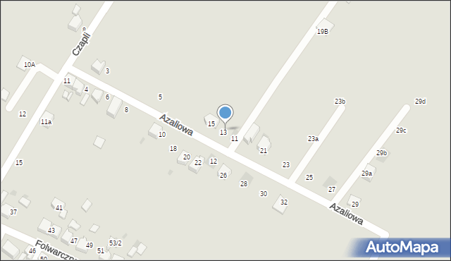 Lędziny, Azaliowa, 9, mapa Lędziny