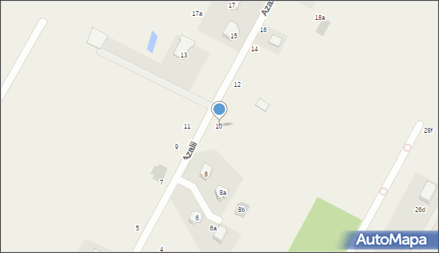Łomianki Dolne, Azalii, 10, mapa Łomianki Dolne