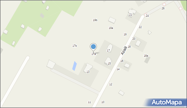Łomianki Dolne, Azalii, 17a, mapa Łomianki Dolne