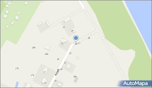 Łomianki Dolne, Azalii, 24, mapa Łomianki Dolne