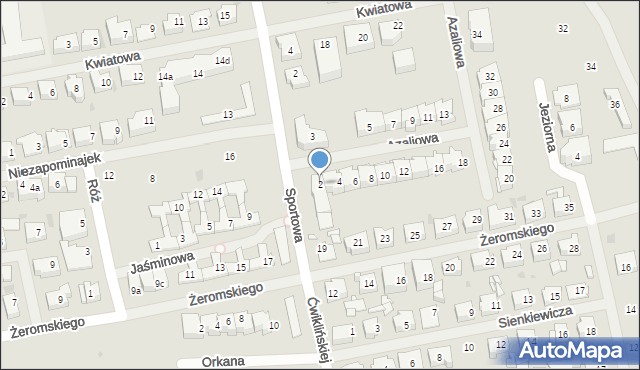 Mielno, Azaliowa, 2, mapa Mielno