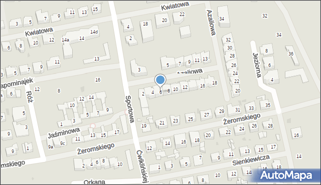 Mielno, Azaliowa, 6, mapa Mielno