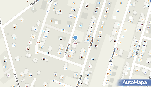 Mirków, Azaliowa, 17a, mapa Mirków