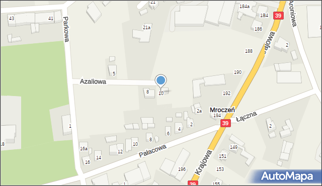 Mroczeń, Azaliowa, 10, mapa Mroczeń