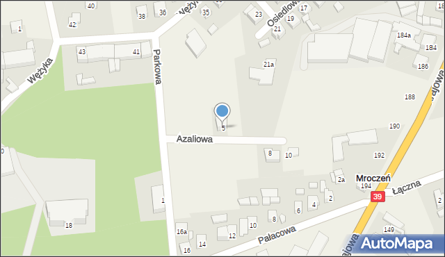 Mroczeń, Azaliowa, 5, mapa Mroczeń