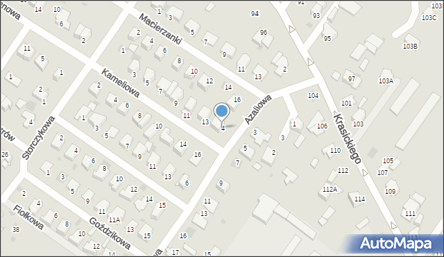 Myszków, Azaliowa, 4, mapa Myszków