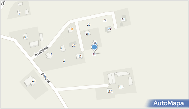 Nowe Proboszczewice, Azaliowa, 14, mapa Nowe Proboszczewice