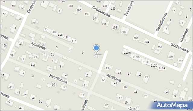 Ostrów Wielkopolski, Azaliowa, 11, mapa Ostrów Wielkopolski