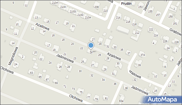 Ostrów Wielkopolski, Azaliowa, 24, mapa Ostrów Wielkopolski