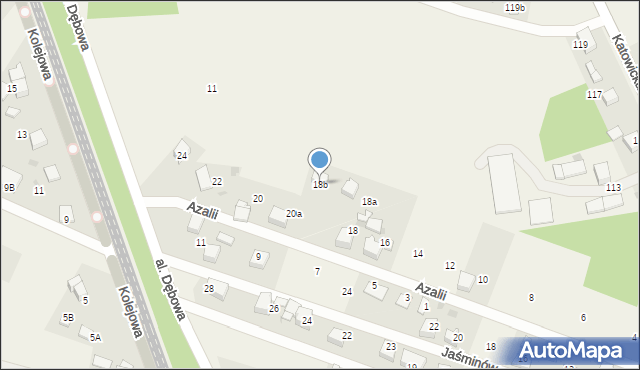 Piasek, Azalii, 18b, mapa Piasek