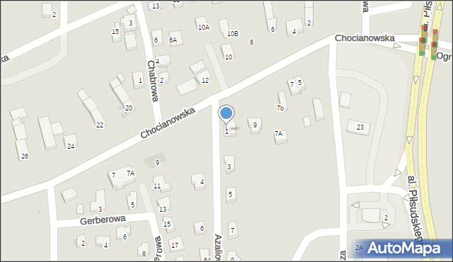 Polkowice, Azaliowa, 1, mapa Polkowice