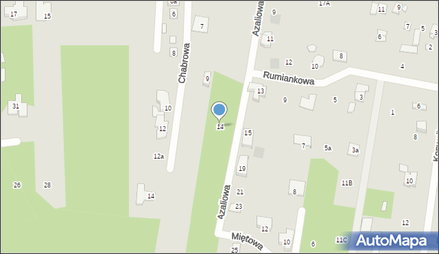Puszczykowo, Azaliowa, 14, mapa Puszczykowo