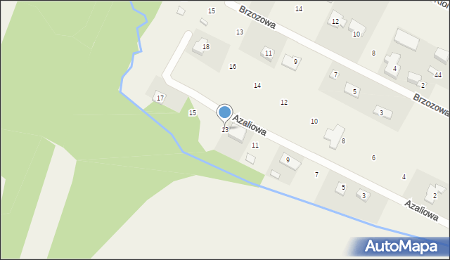 Radziejowice-Parcel, Azaliowa, 13, mapa Radziejowice-Parcel