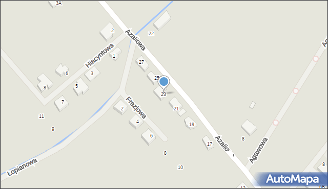 Szczecin, Azaliowa, 23, mapa Szczecina