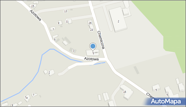 Tarnów, Azotowa, 1, mapa Tarnów