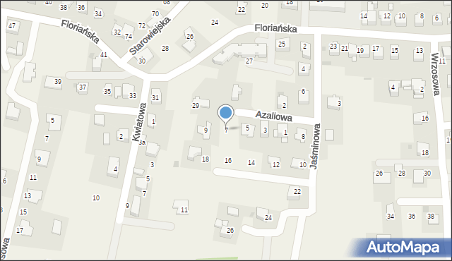 Tomice, Azaliowa, 7, mapa Tomice