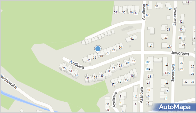 Wałbrzych, Azaliowa, 34, mapa Wałbrzycha