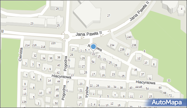 Warszawa, Azaliowa, 11, mapa Warszawy