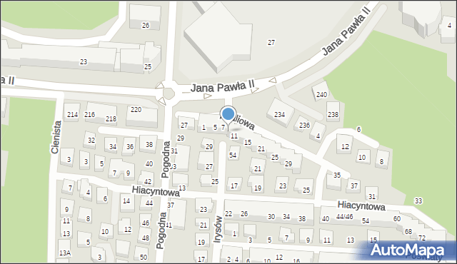 Warszawa, Azaliowa, 9, mapa Warszawy