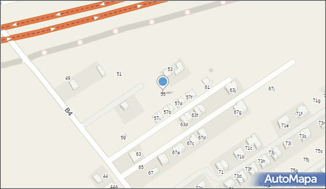 Węgrzce, B4, 55, mapa Węgrzce