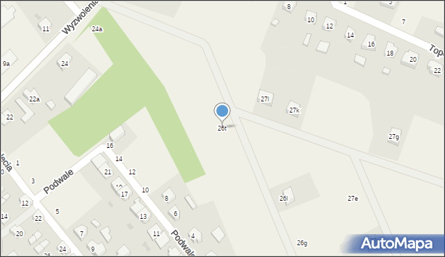 Liniewo, B. Pstronga i W. Gruszki, 26t, mapa Liniewo