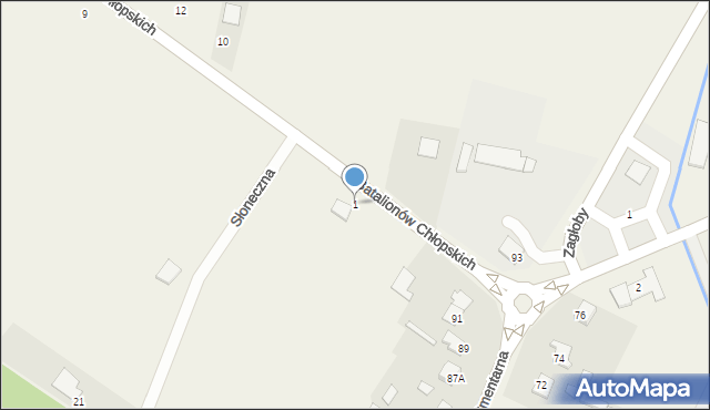 Adamów, Batalionów Chłopskich, 1, mapa Adamów