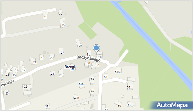 Andrychów, Baczyńskiego Krzysztofa Kamila, 33A, mapa Andrychów