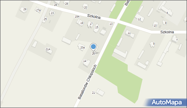 Antonie, Batalionów Chłopskich, 20, mapa Antonie