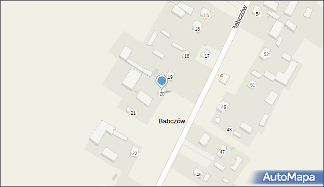 Babczów, Babczów, 20, mapa Babczów