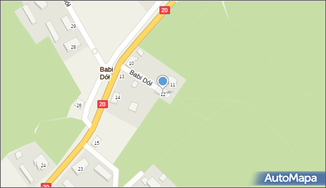 Babi Dół, Babi Dół, 12, mapa Babi Dół