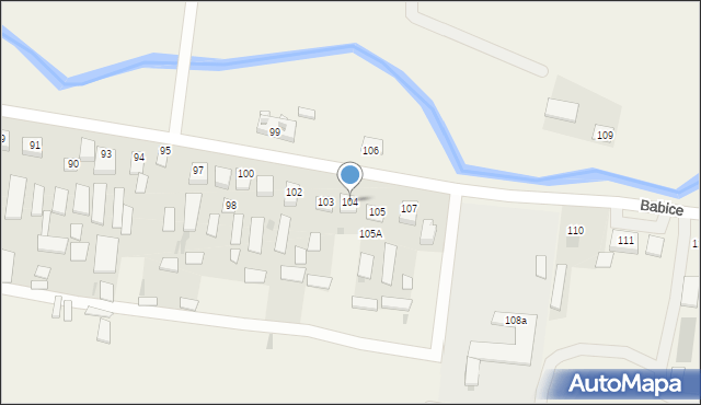 Babice, Babice, 104, mapa Babice