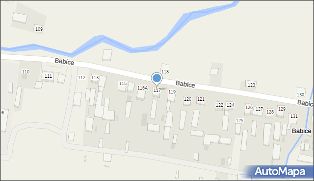 Babice, Babice, 117, mapa Babice