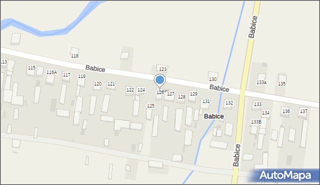 Babice, Babice, 126, mapa Babice