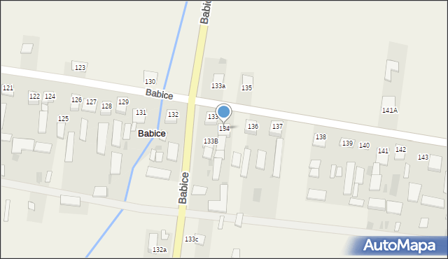 Babice, Babice, 134, mapa Babice